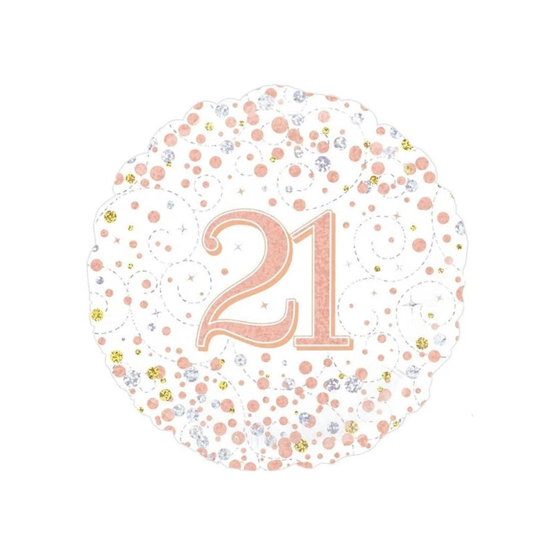 Sparkling Fizz 21st Birthday Rose Gold Foil Balloon 45 cm