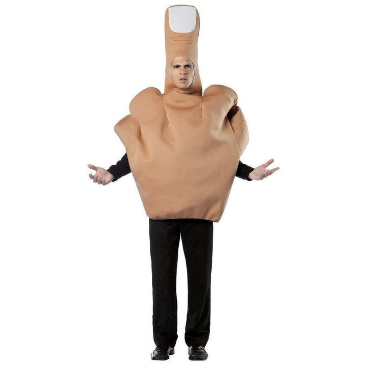 The Middle Finger Costume in black with realistic detailing and lifelike texture 