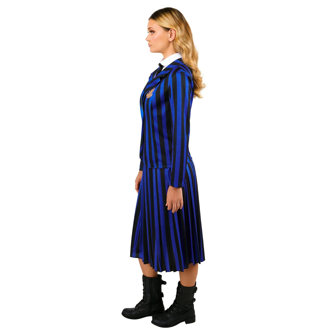 Wednesday Nevermore Blue Deluxe Costume (Netflix), Adult.