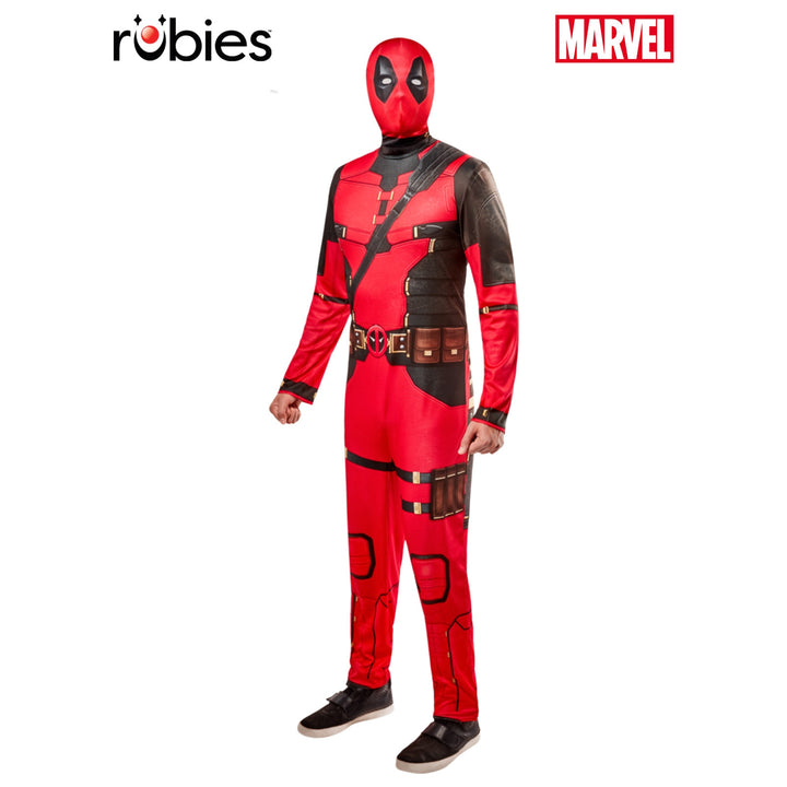 Deadpool Costume Adult with Red and Black Jumpsuit and Mask