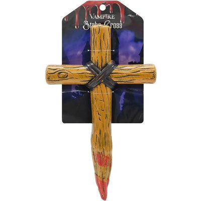 Vampire Stake Cross Plastic Prop 25cm