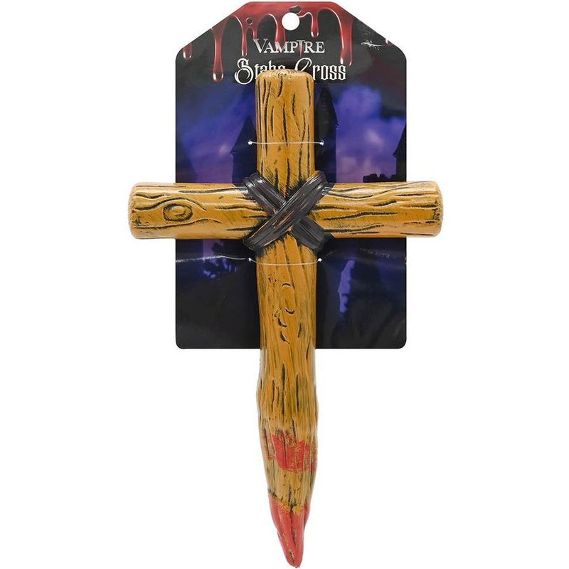 Vampire Stake Cross Plastic Prop 25cm
