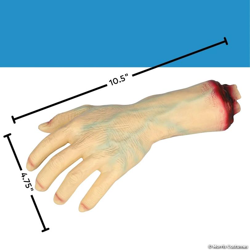 10 1/2" Severed Plastic Hand Halloween Decoration
