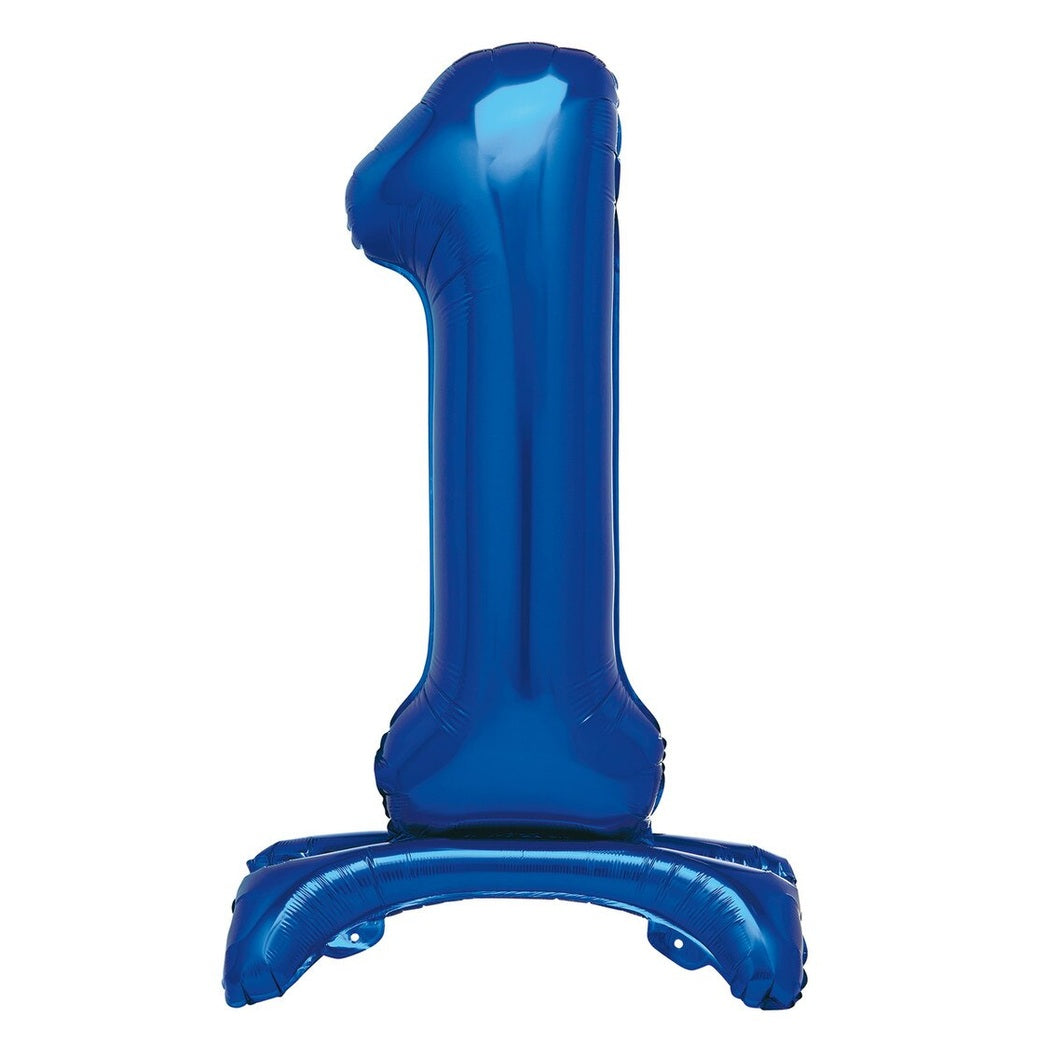 Blue Number 1 Standing Foil Balloon-76cm