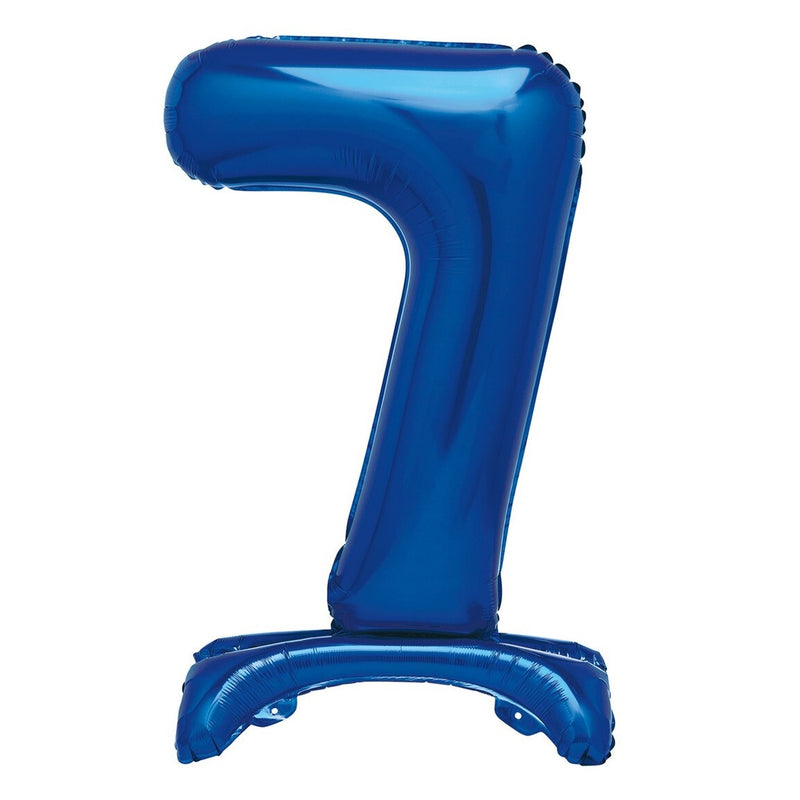 Blue Number 7 Standing Foil Balloon-76cm