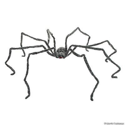 Giant Poseable Furry Black Foam Spider, 3.8 Metres
