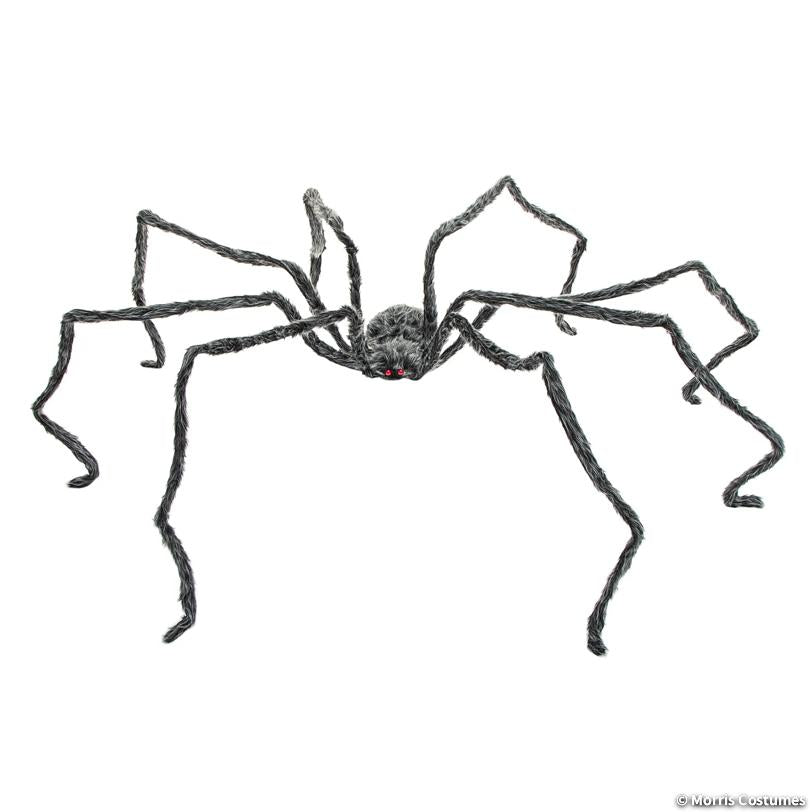 Giant Poseable Furry Black Foam Spider, 3.8 Metres