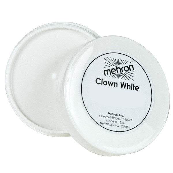 High-quality Mehron Clown White 65g face paint for professional makeup artists