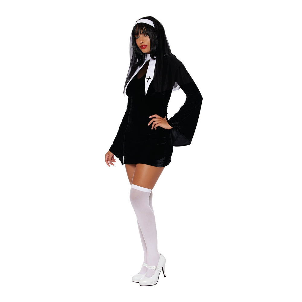 A person holding the Nun Of Your Business product, demonstrating its compact and portable size