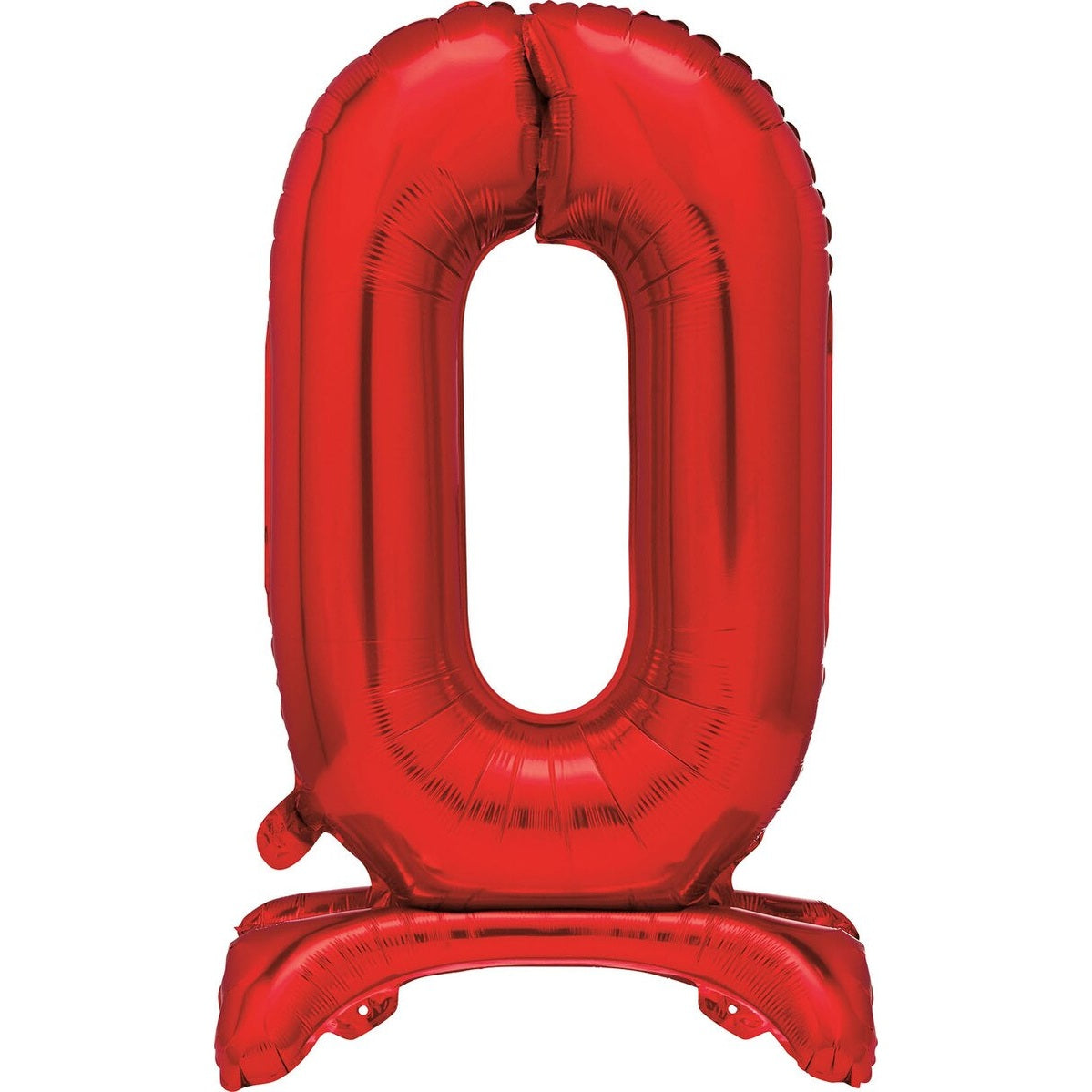 Red Number 0 Standing Foil Balloon-76cm