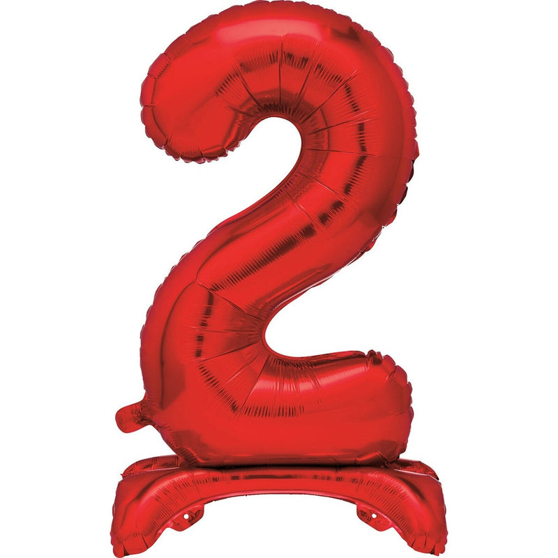 Red Number 2 Standing Foil Balloon-76cm