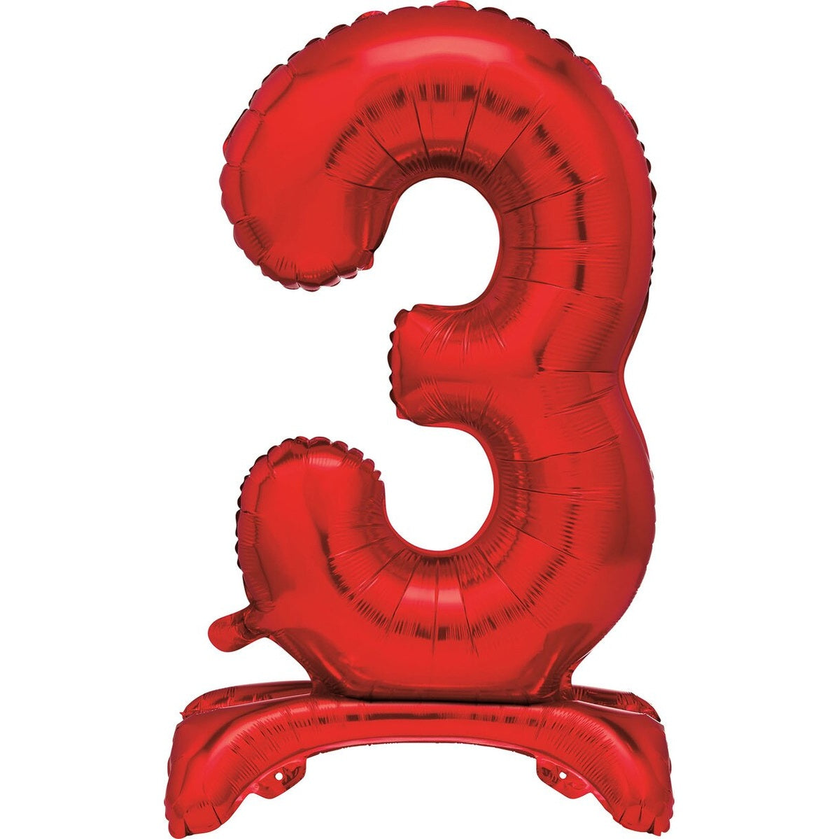 Red Number 3 Standing Foil Balloon-76cm