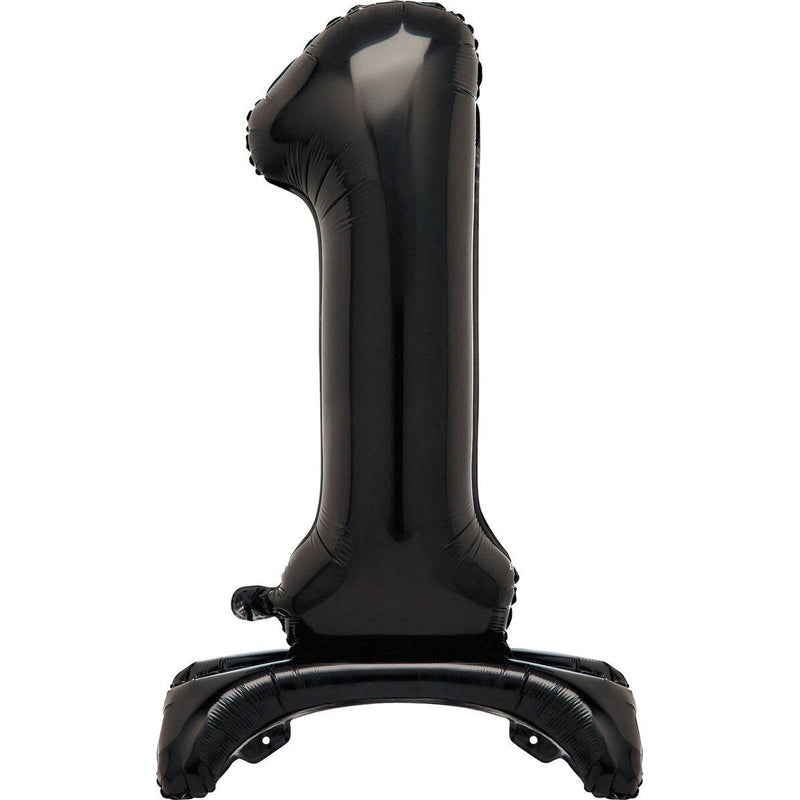 Black Number 1 Standing Foil Balloon-76cm