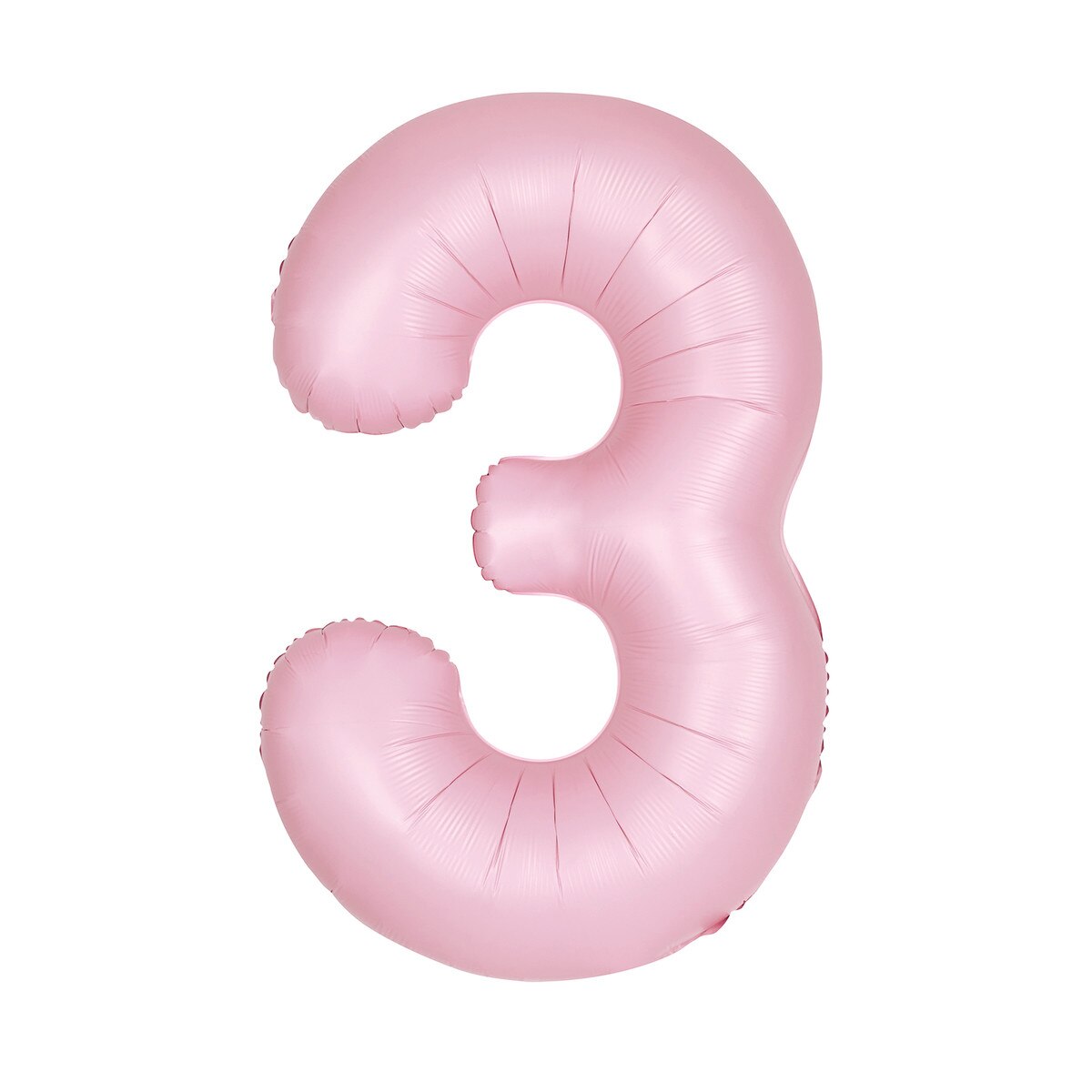 Number 3 Pastel Pink Matte Foil Balloon-86cm
