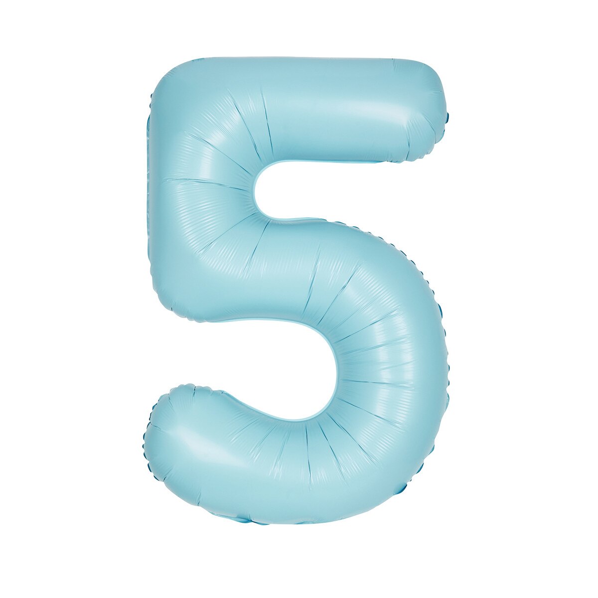 Number 5 Pastel Blue Matte Foil Balloon-86cm