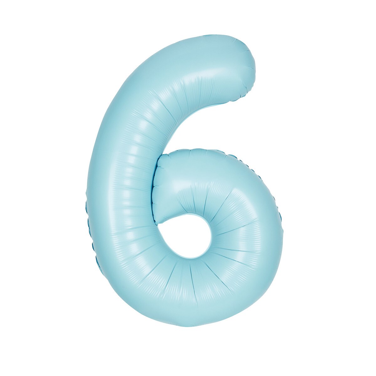 Number 6 Pastel Blue Matte Foil Balloon-86cm