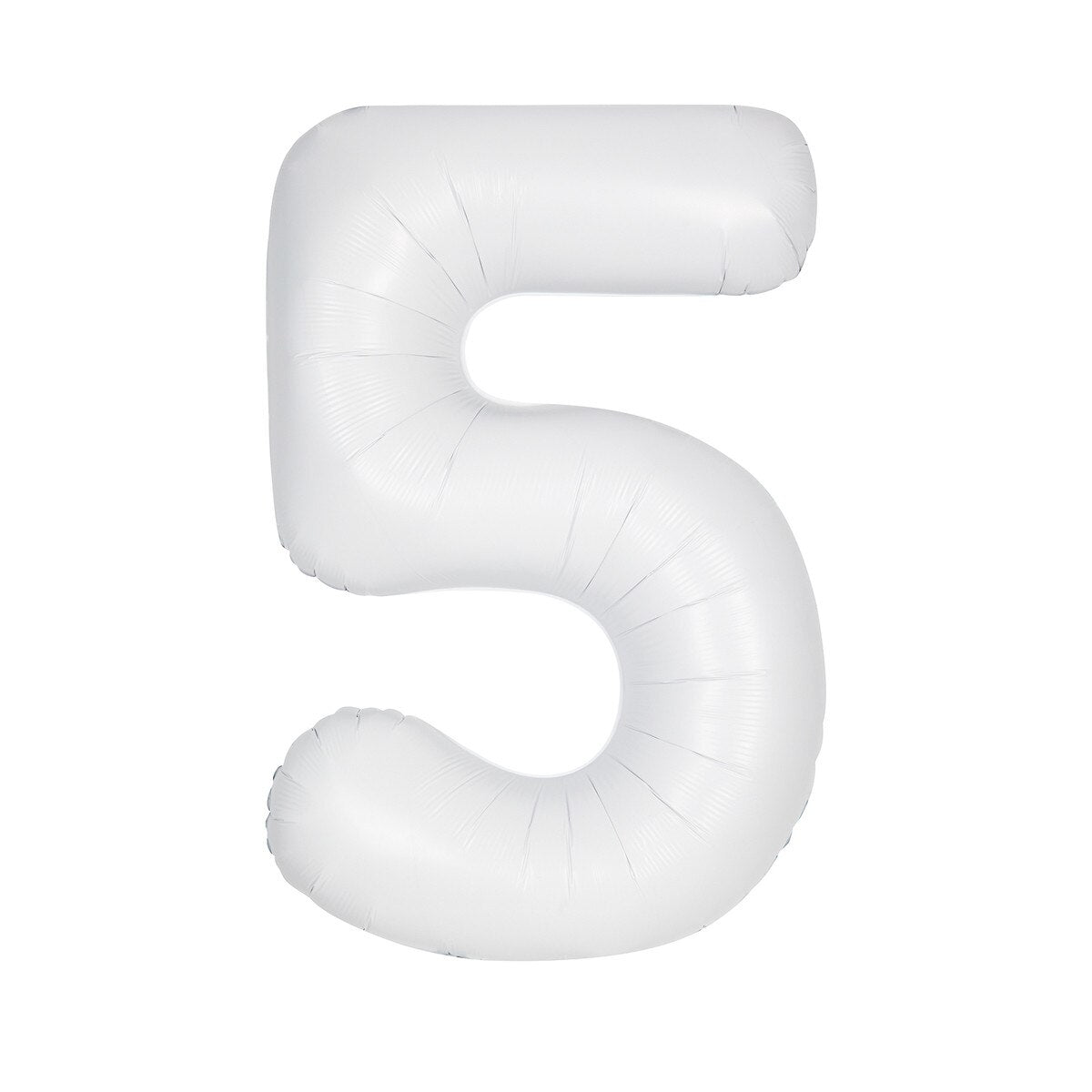 Number 5 White Matte Giant Foil Balloon-86cm
