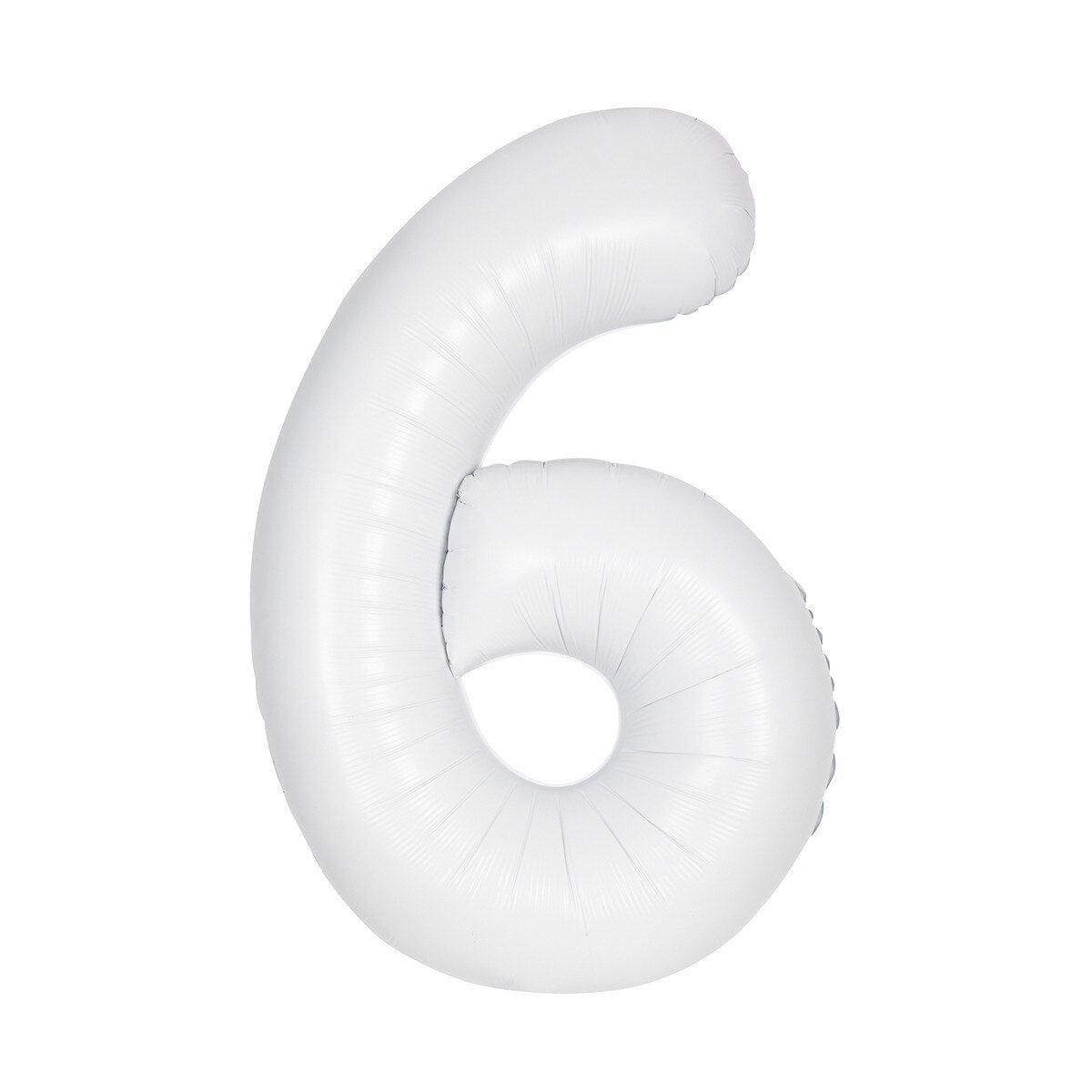 Number 6 White Matte Giant Foil Balloon-86cm