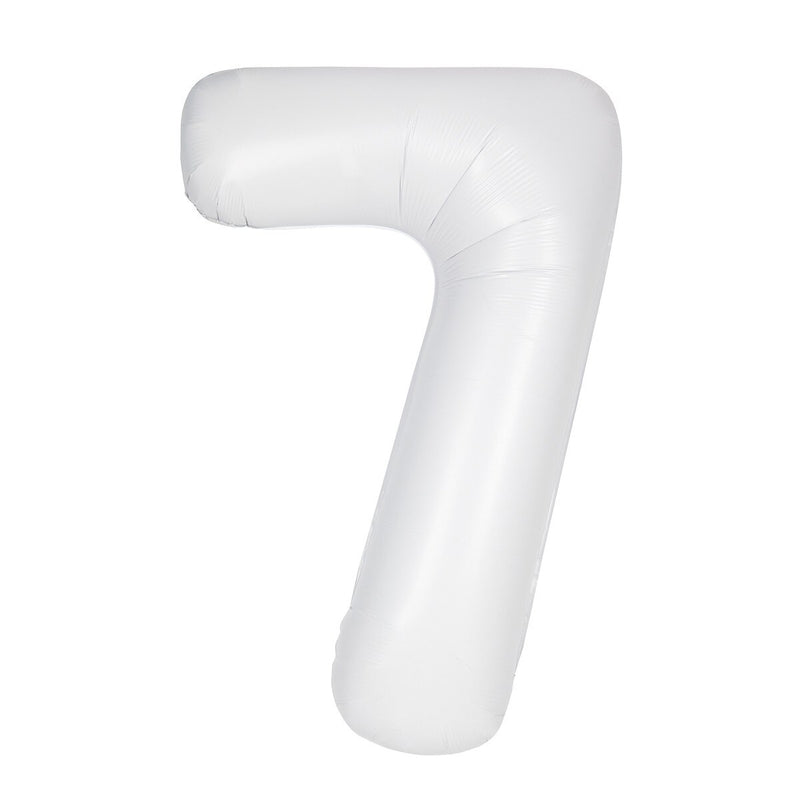 Number 7 White Matte Giant Foil Balloon-86cm