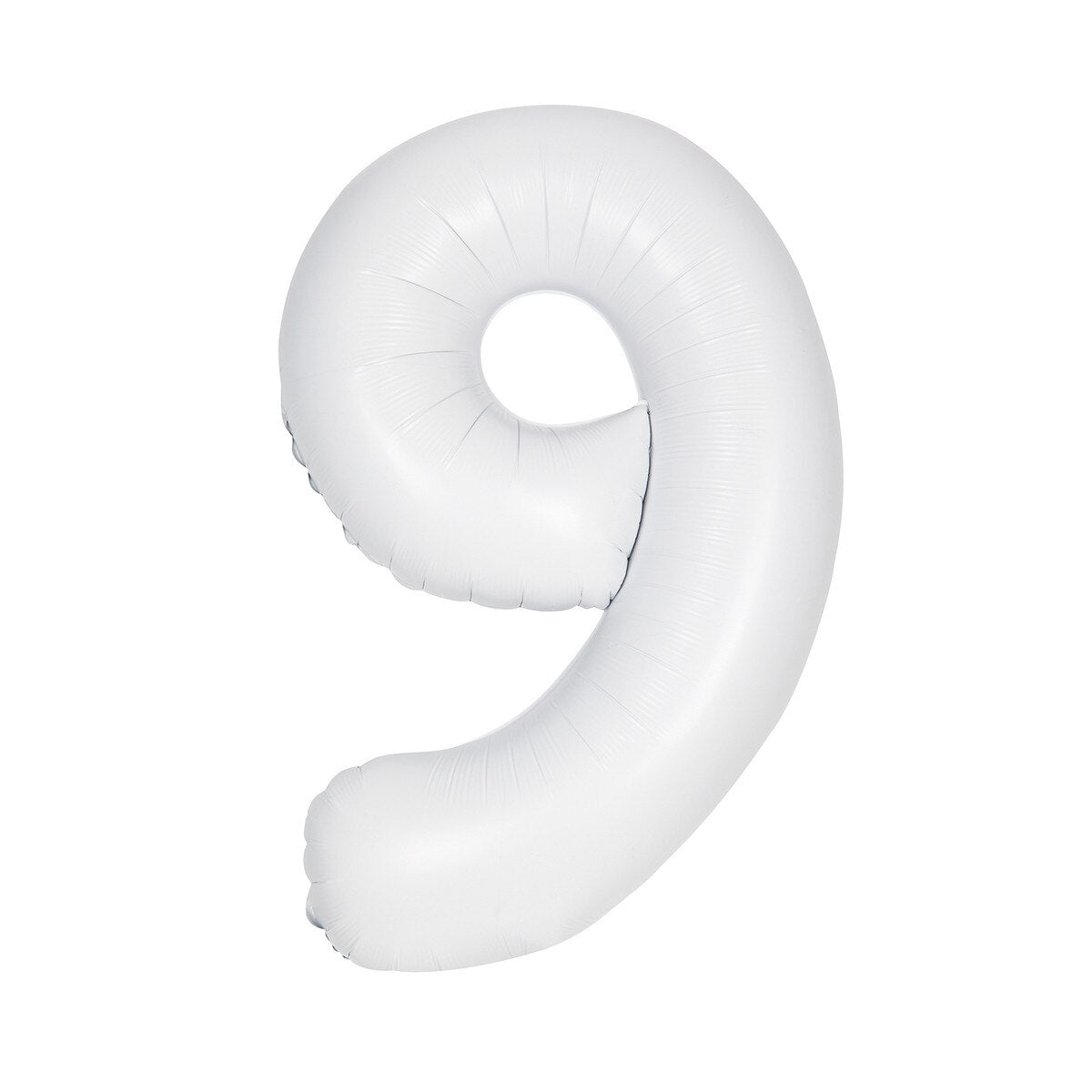 Number 9 White Matte Giant Foil Balloon-86cm