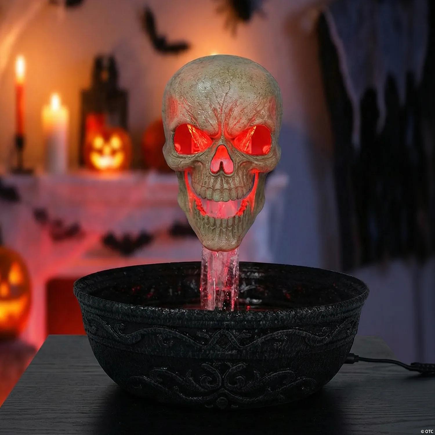 14" Bleeding Skull Fountain