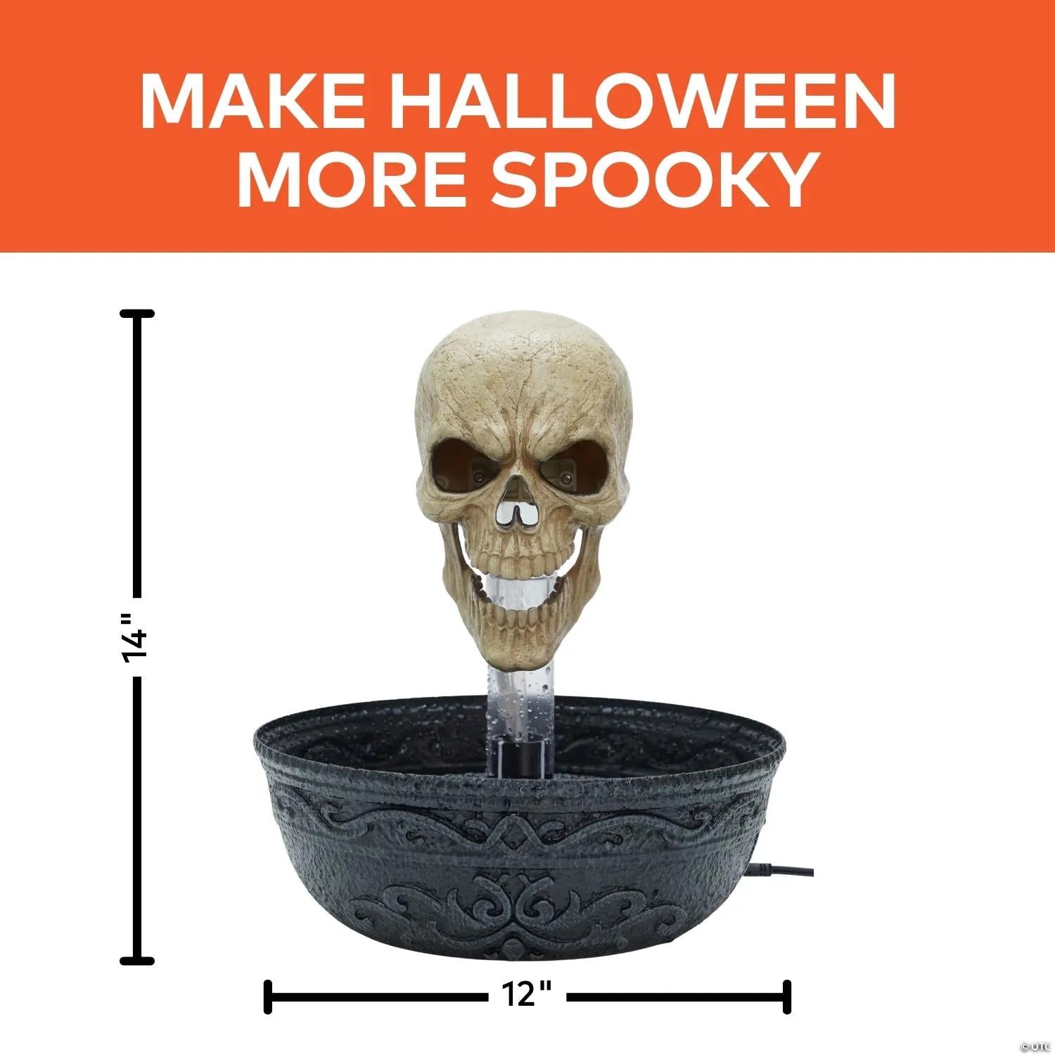 14" Bleeding Skull Fountain