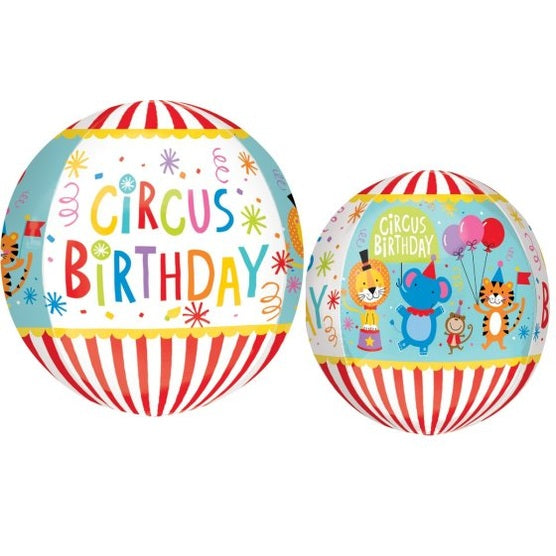 Circus Birthday Orbz Foil Balloon 38cm