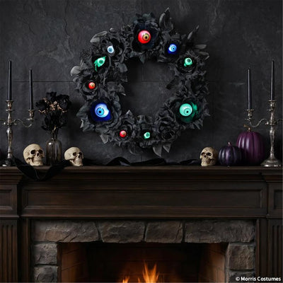 Black Wreath With Light Up Eyes