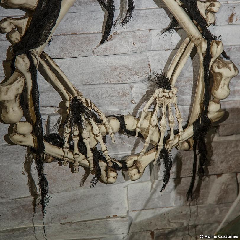 16.5" Lightup Skeleton Halloween Wreath