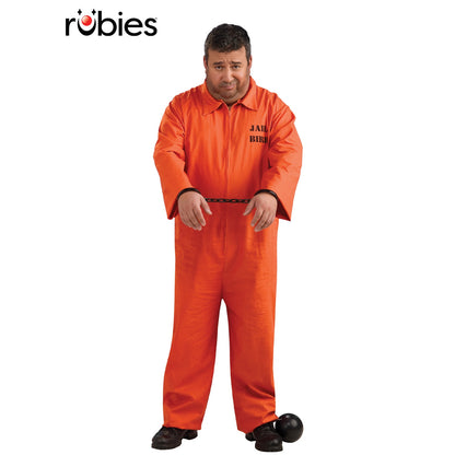 Orange prisoner jumpsuit plus size adult costume for Halloween or events