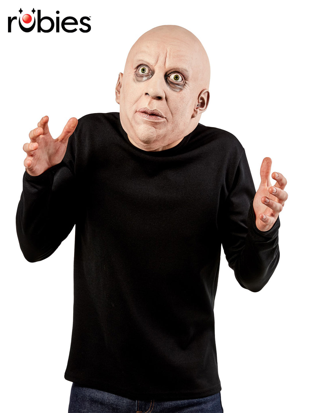 Uncle Fester Mens Overhead Deluxe Latex Mask - Realistic Halloween Costume Accessory for Men with Bald Head and Sinister Expression