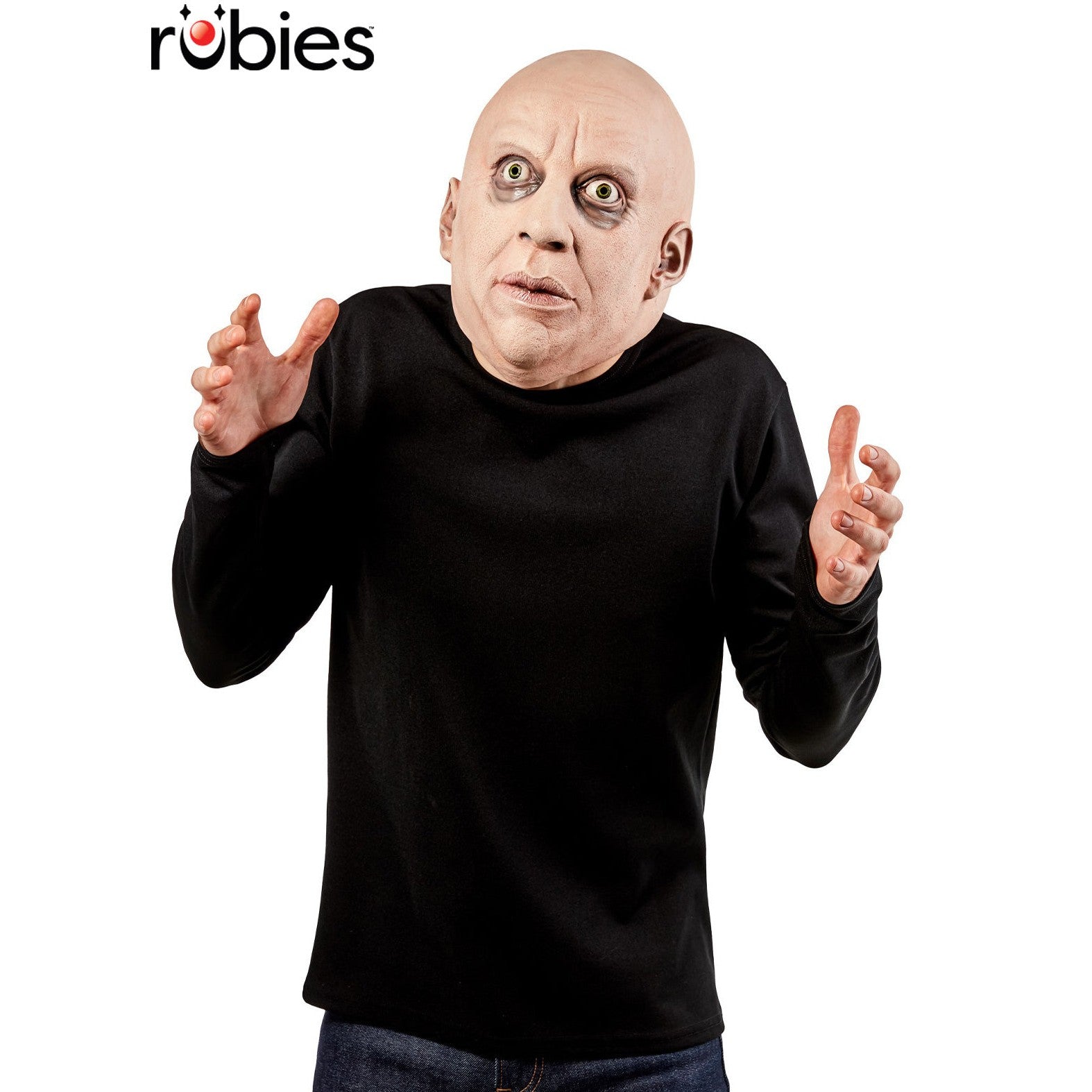 Uncle Fester Mens Overhead Deluxe Latex Mask - Realistic Halloween Costume Accessory for Men with Bald Head and Sinister Expression