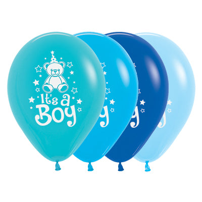 It’s A Boy Balloons 30cm, Assorted Pack of 25,Uninflated