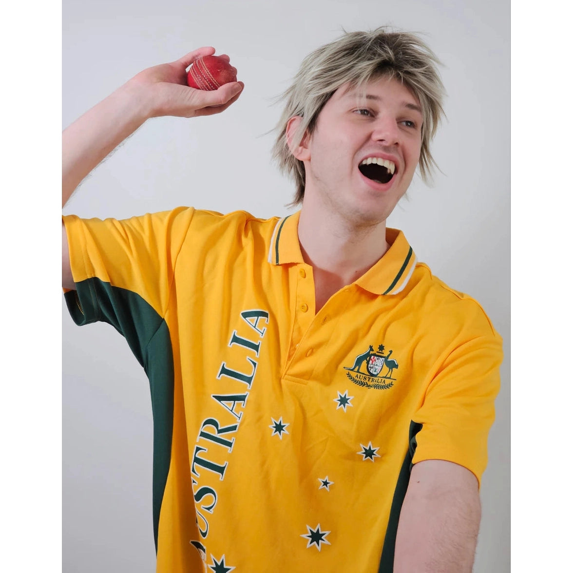 Mullet Wig – Blonde & Grey Australian Cricket Style