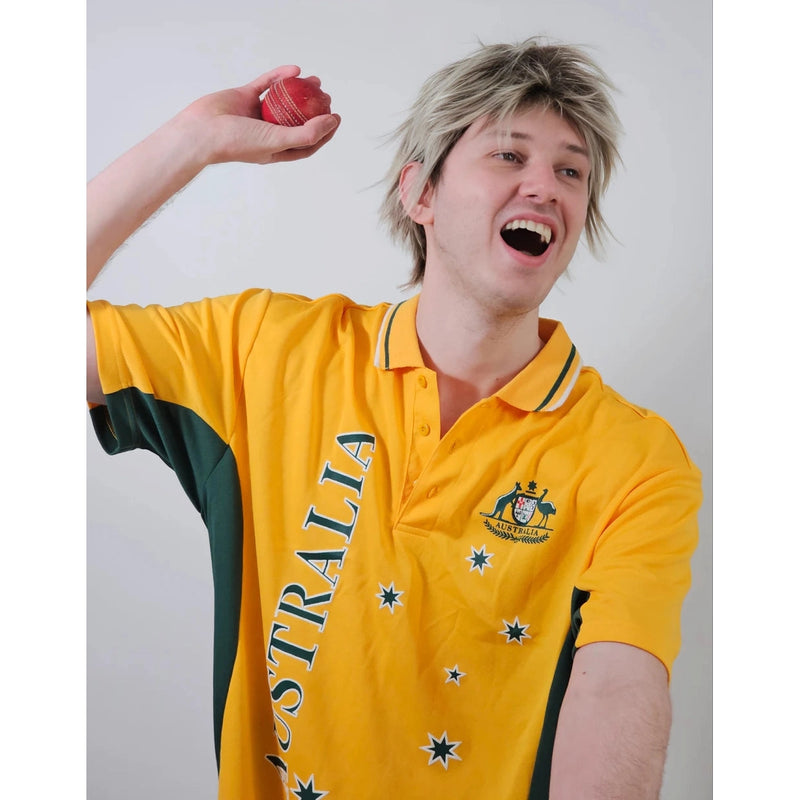 Mullet Wig – Blonde & Grey Australian Cricket Style