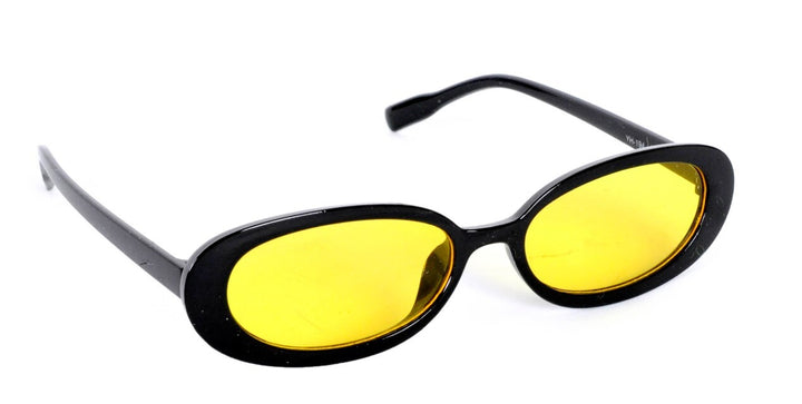 Vintage 90s Rapper Specs in Yellow Lens, Old School Sunglasses