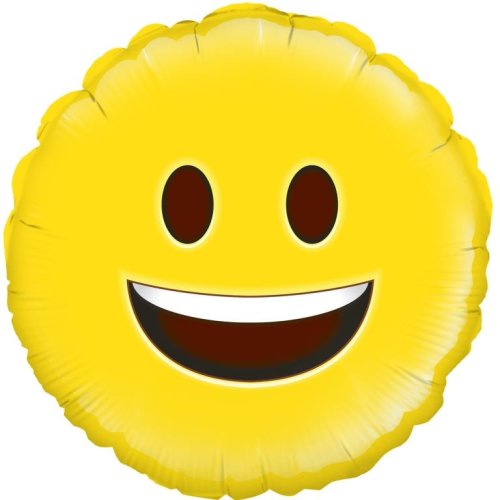 Big Smile Emoji Foil Balloon – Open Mouth Happy Face Design
