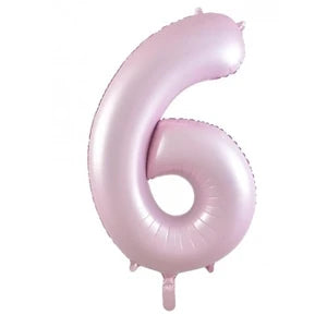 Pastel Pink Number 6 Foil Balloon - 86cm
