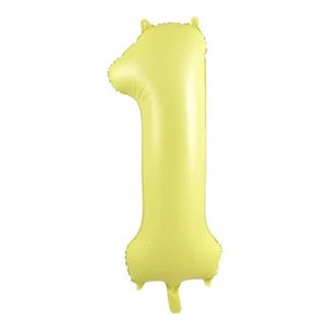 Pastel Yellow Number 1 Foil Balloon - 86cm