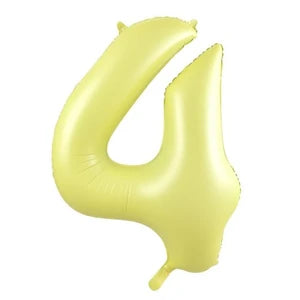 Pastel Yellow Number 4 Foil Balloon - 86cm