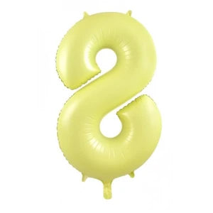 Pastel Yellow Number 8 Foil Balloon - 86cm