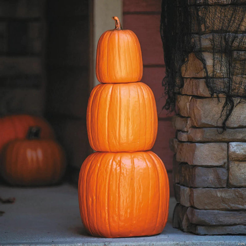 22 3/4" Nested Orange Plastic Pumpkins