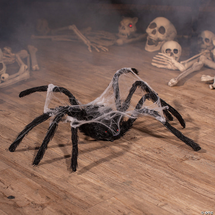 Realistic 24 inch animated walking spider with web, perfect for Halloween decorations