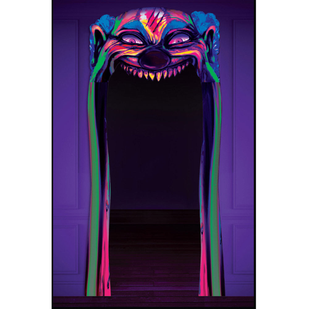 Creepy Carnival Doorway Entry Decoration Black Light Reactive.