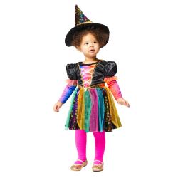 Rainbow Witch Girls Costume