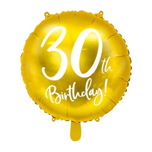 Gold 30th Birthday Foil Balloon 45cm