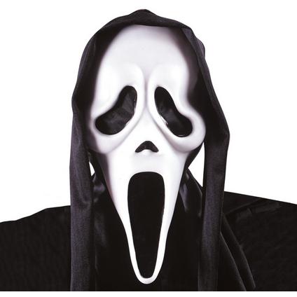 Adults Scream Ghostface Mask with Black Hood - Perfect for Halloween Costume