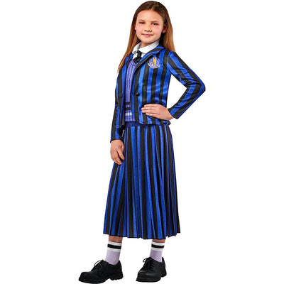 Wednesday Nevermore Blue Deluxe Costume (Netflix), Child.