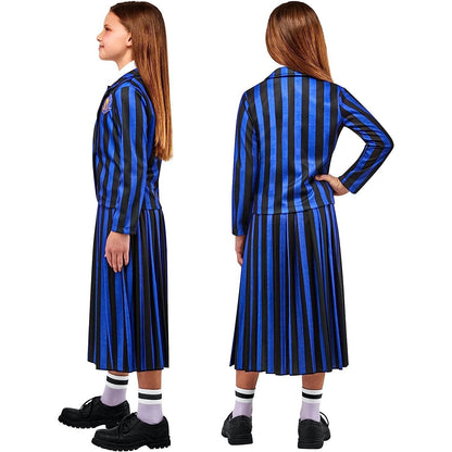 Wednesday Nevermore Blue Deluxe Costume (Netflix), Child.