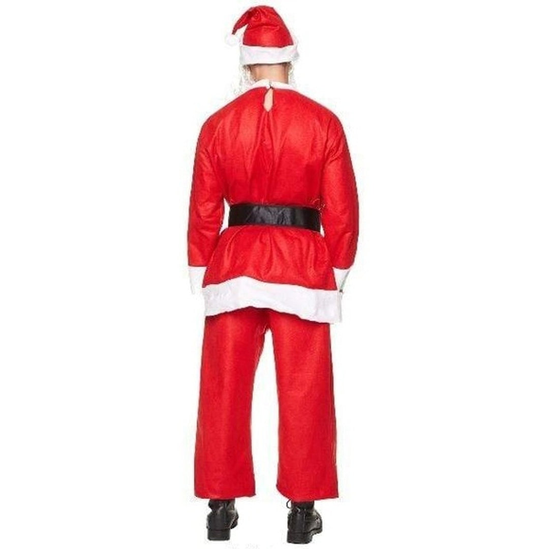 Holiday Santa Claus Costume for Men with Red and White Trim